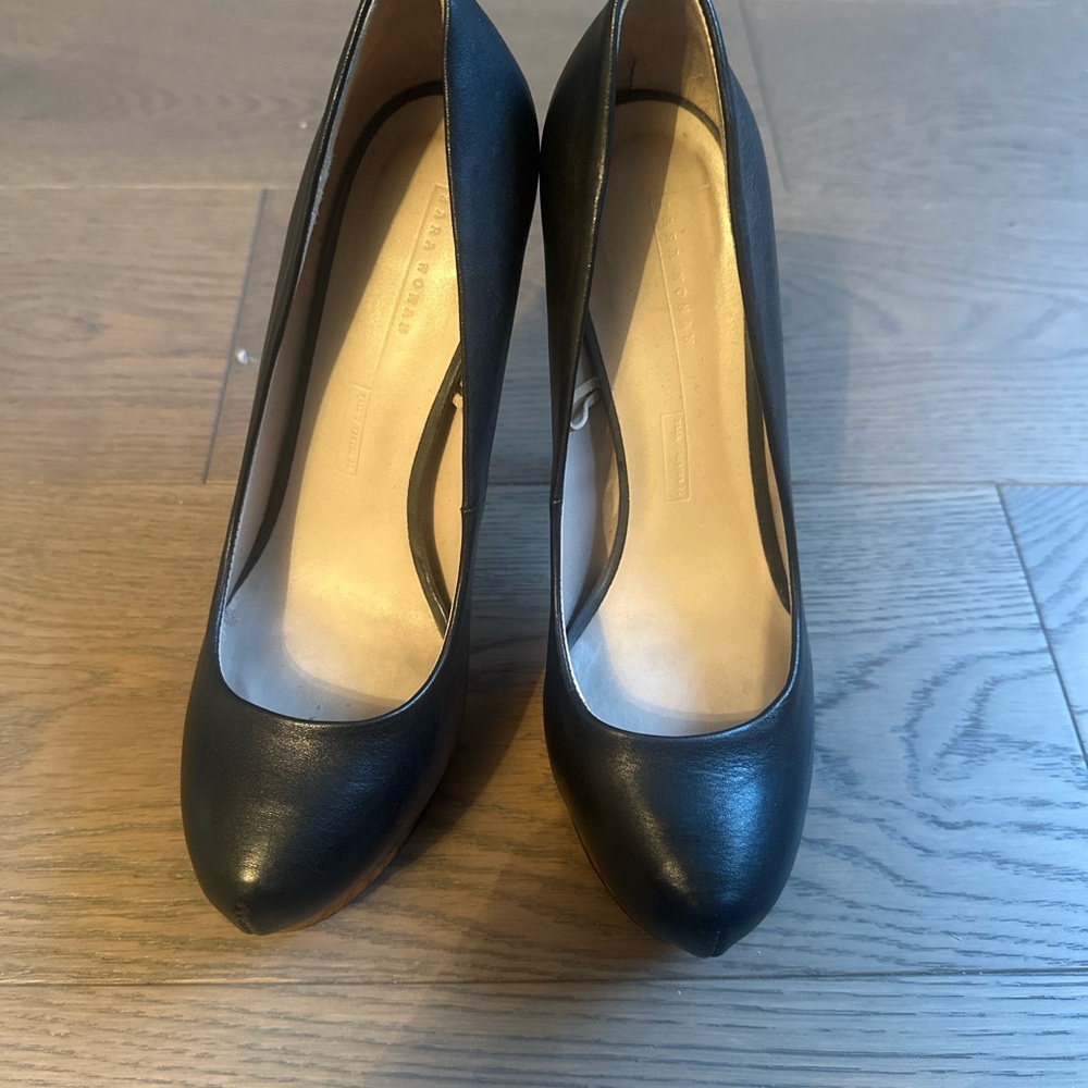 Zara Black Leather Heels